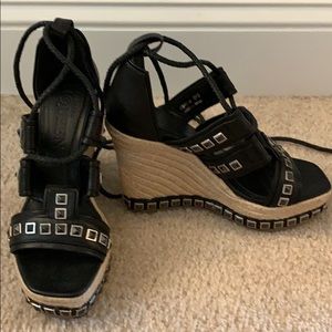 Alexander McQueen Black Studded Espadrilles